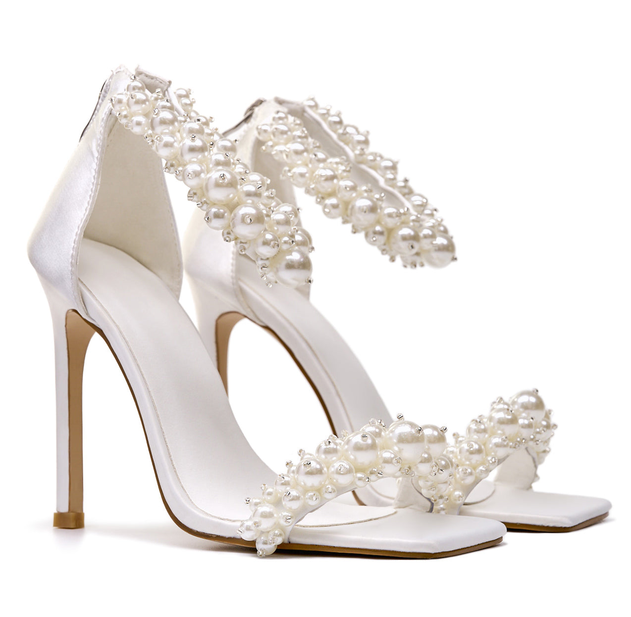 Women's Pearl Stiletto Heels Sandals