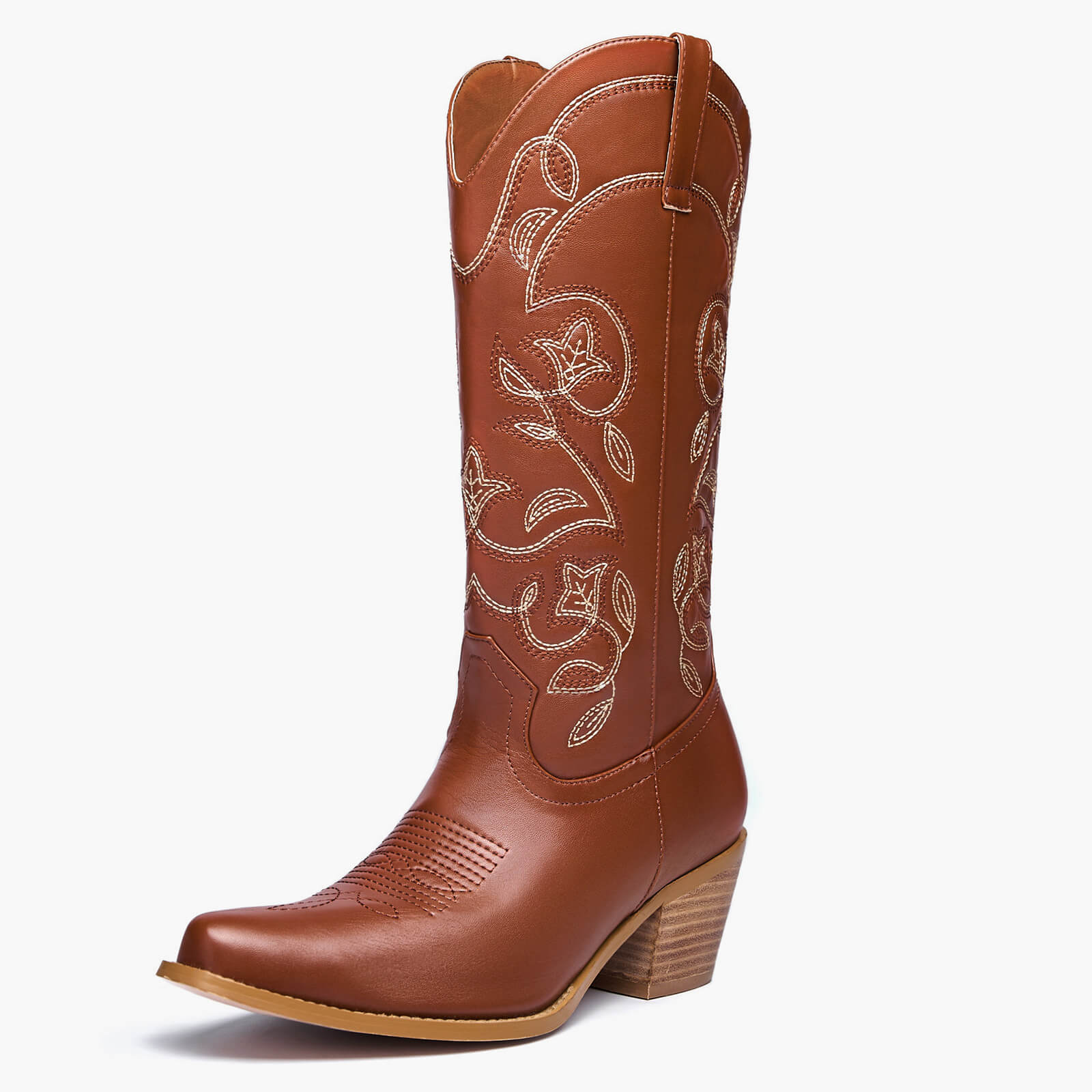 Western Cowboy Mid Wide Calf Boots