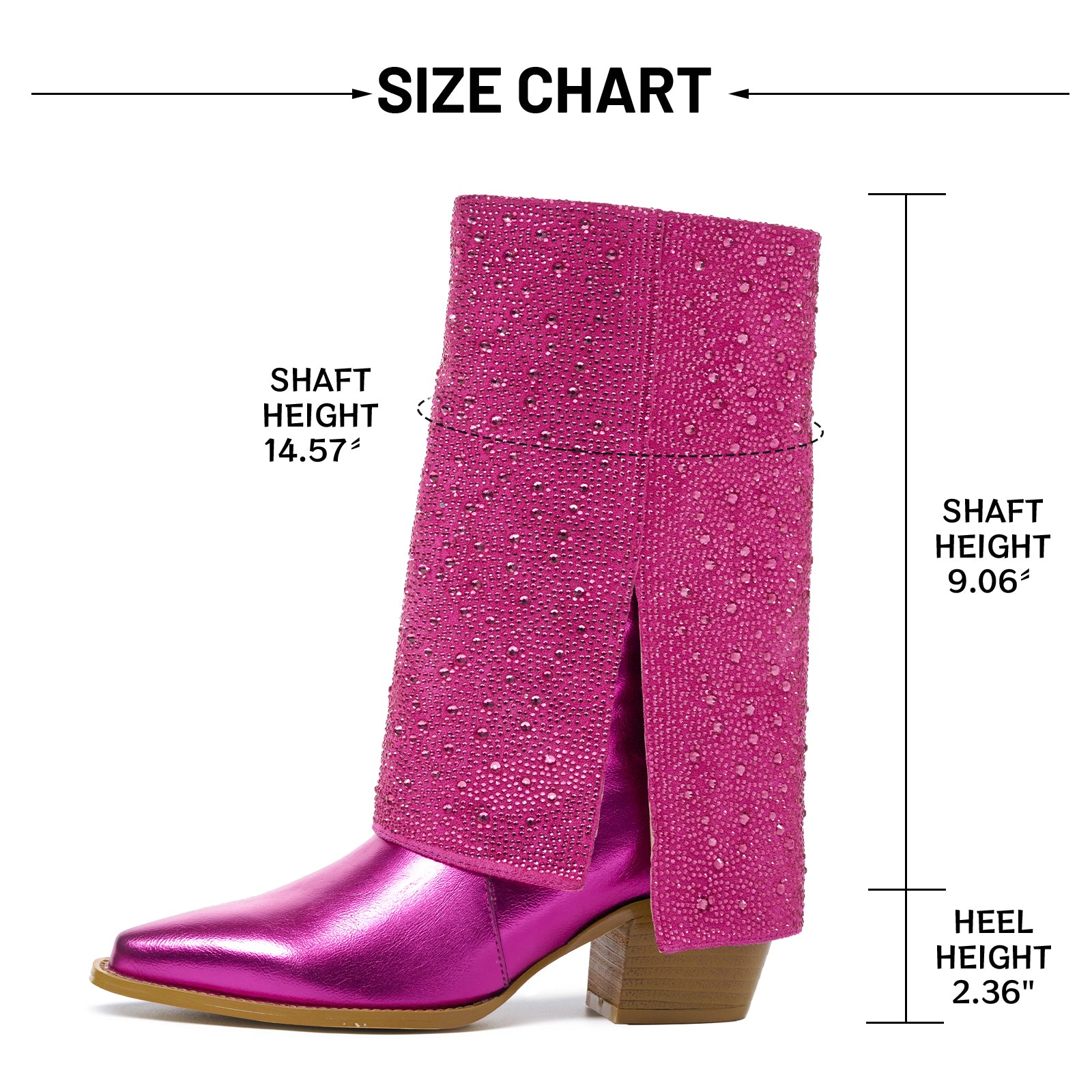 Sparkle Rhinestone Fold Over Cowboy Boots