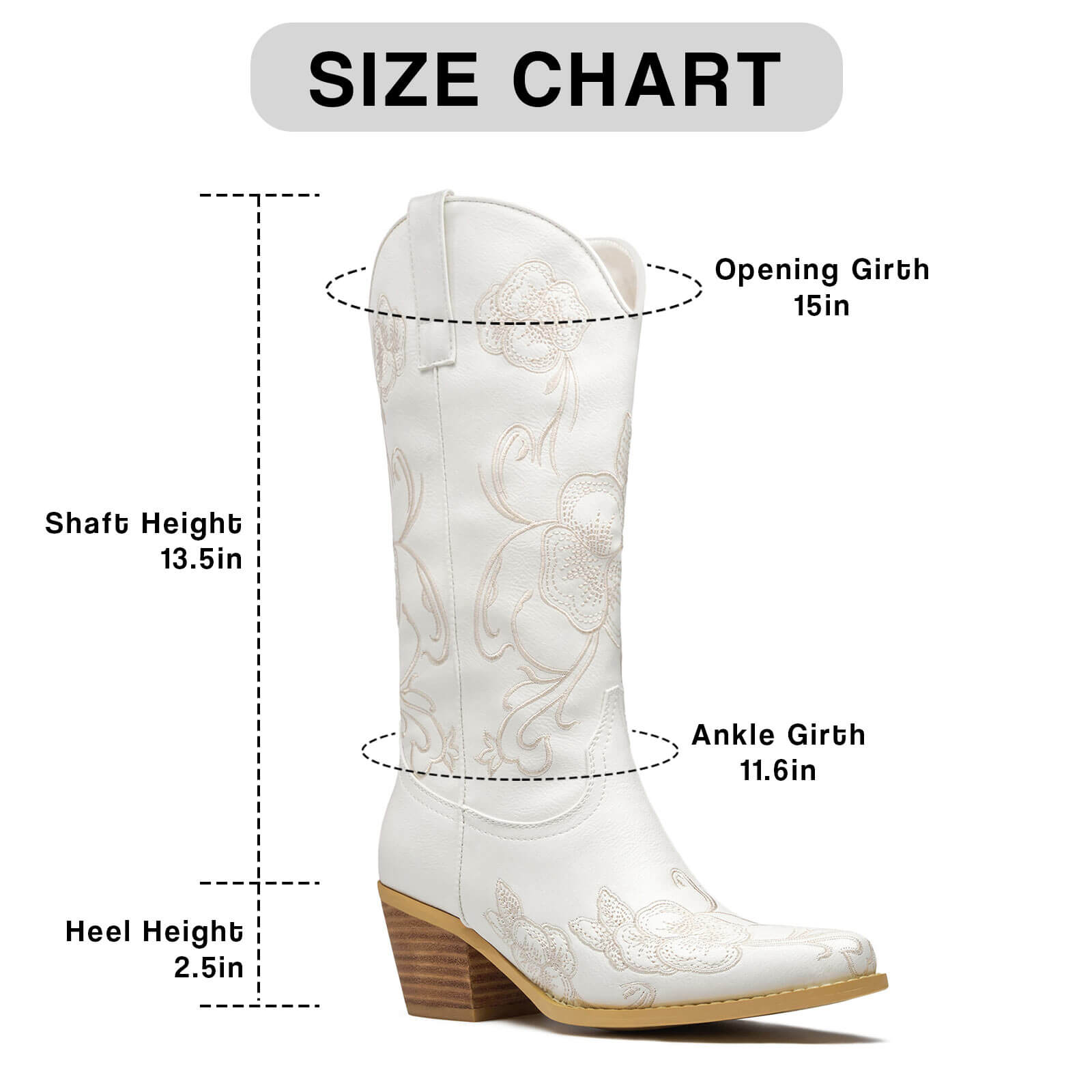 Floral Embroidered Cowboy Boots for Women