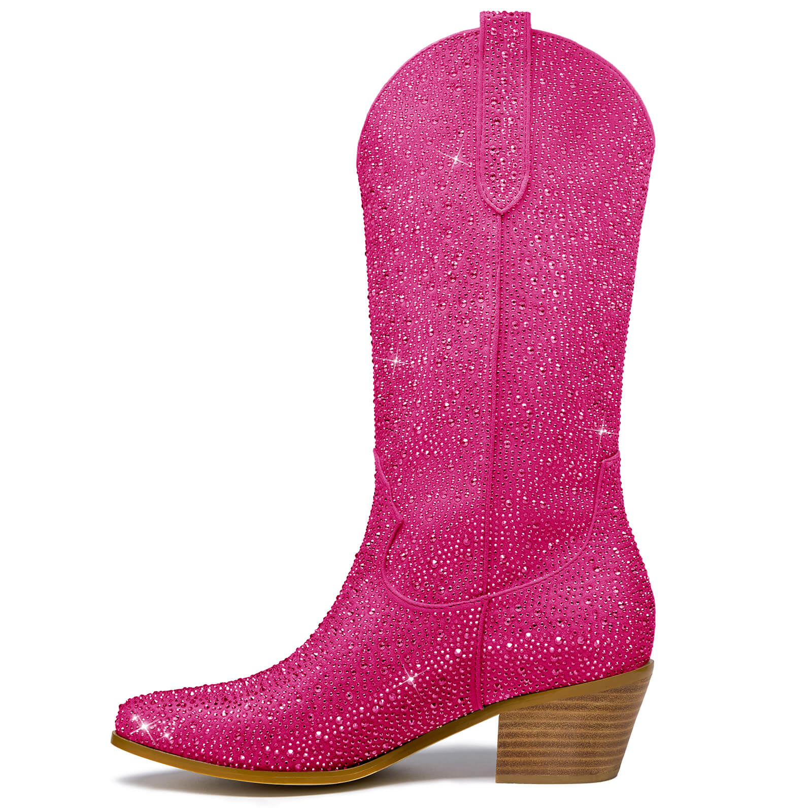 Women's Rhinestone Mid Calf Cowboy Boots