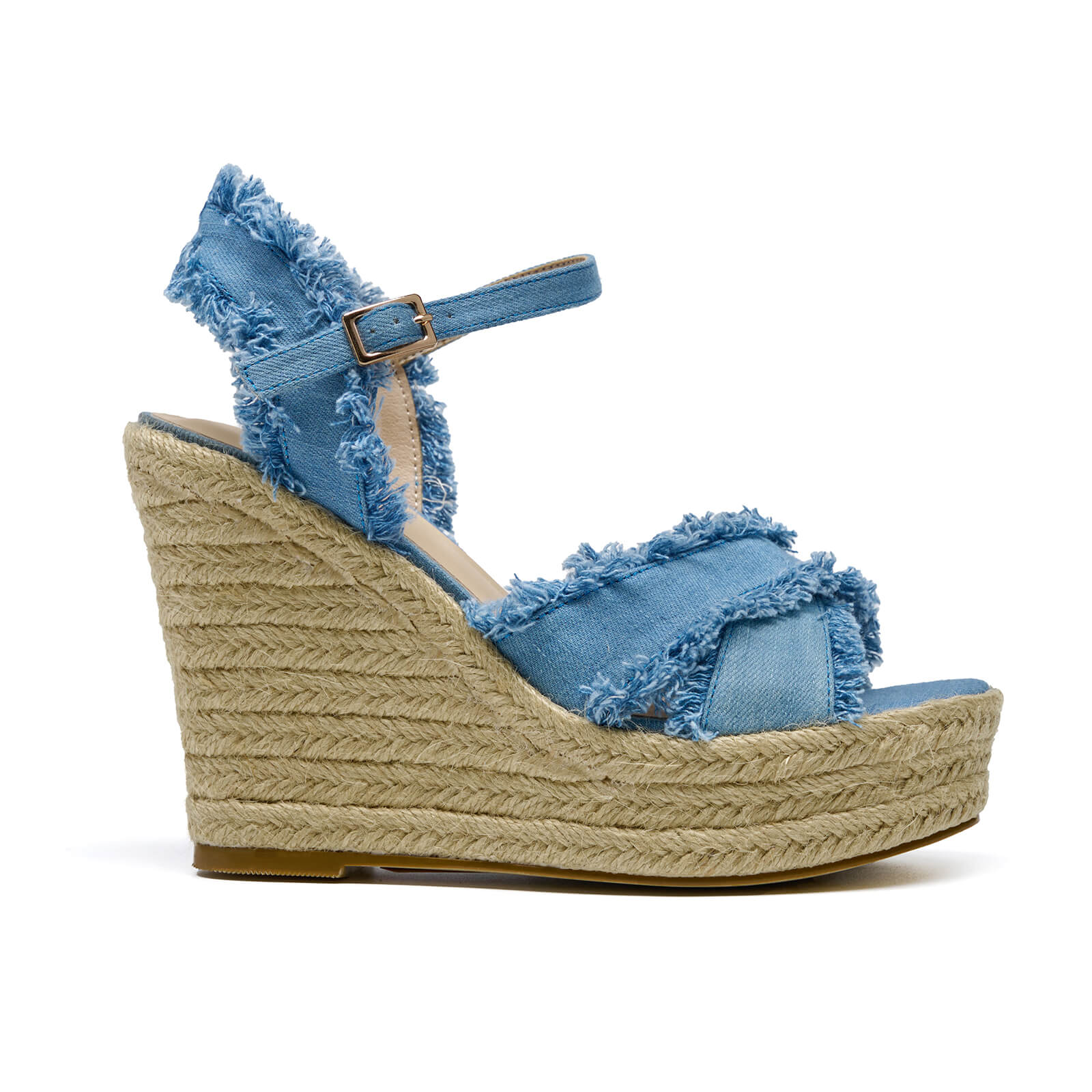 Denim Espadrilles Wedge Sandals for Women