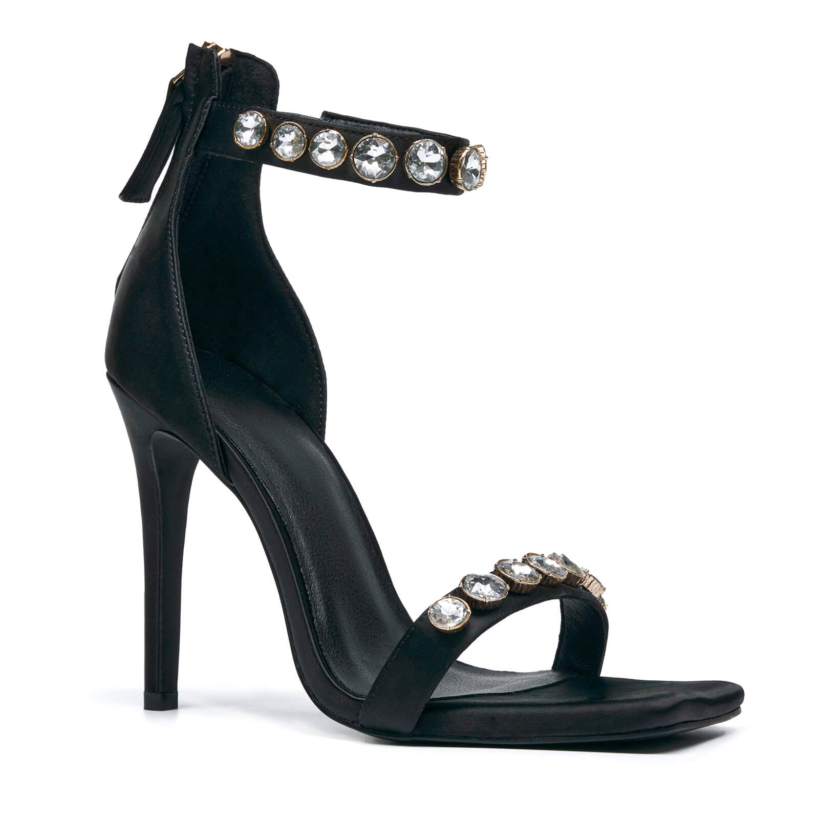 Women's Rhinestone Buckle High Heeled Sandals