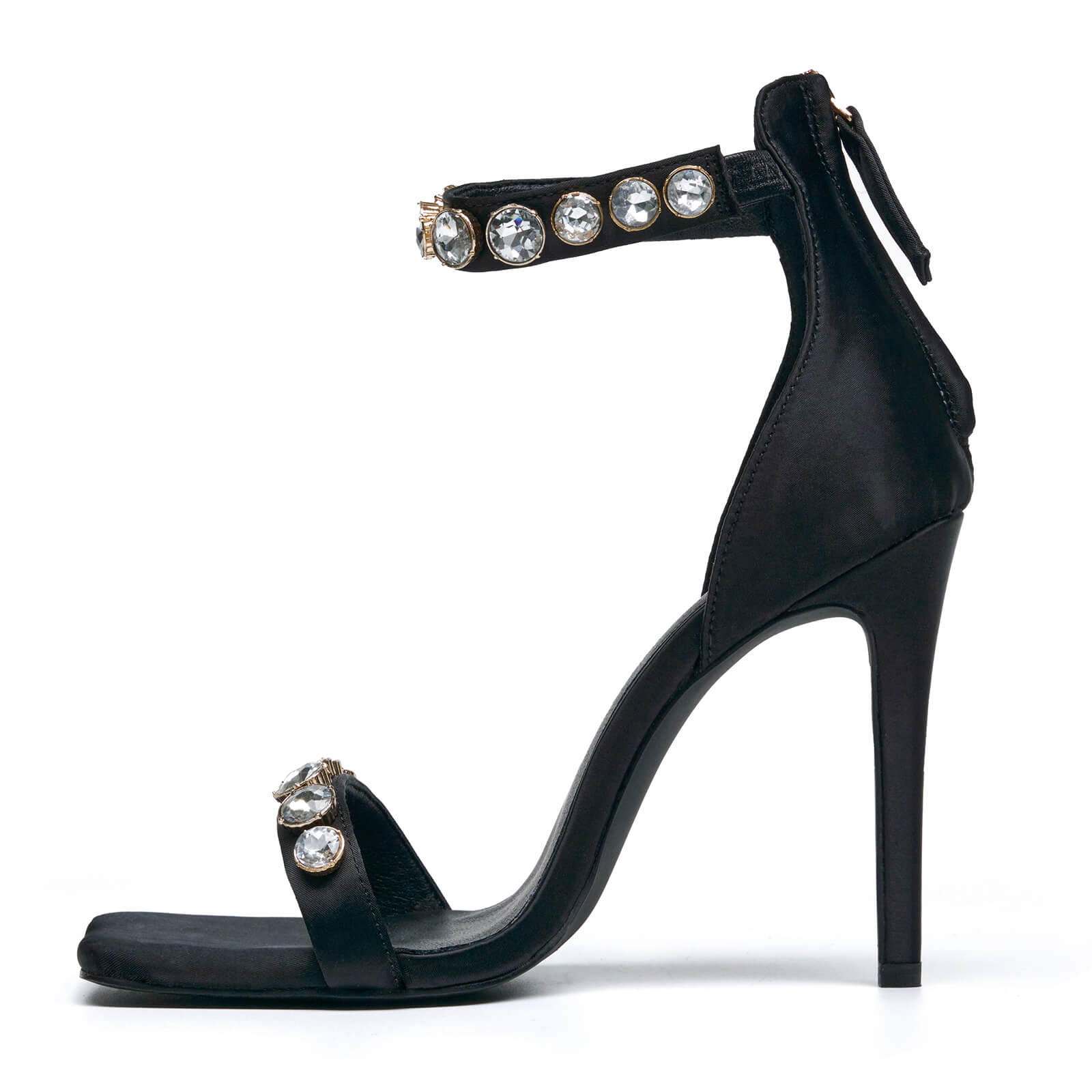 Women's Rhinestone Buckle High Heeled Sandals