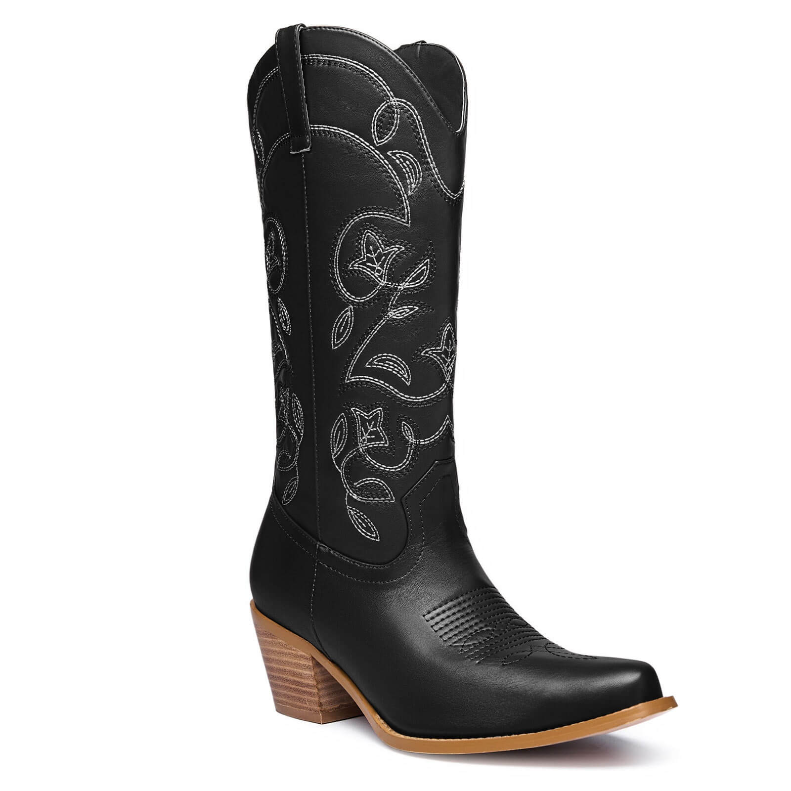 Western Cowboy Mid Wide Calf Boots