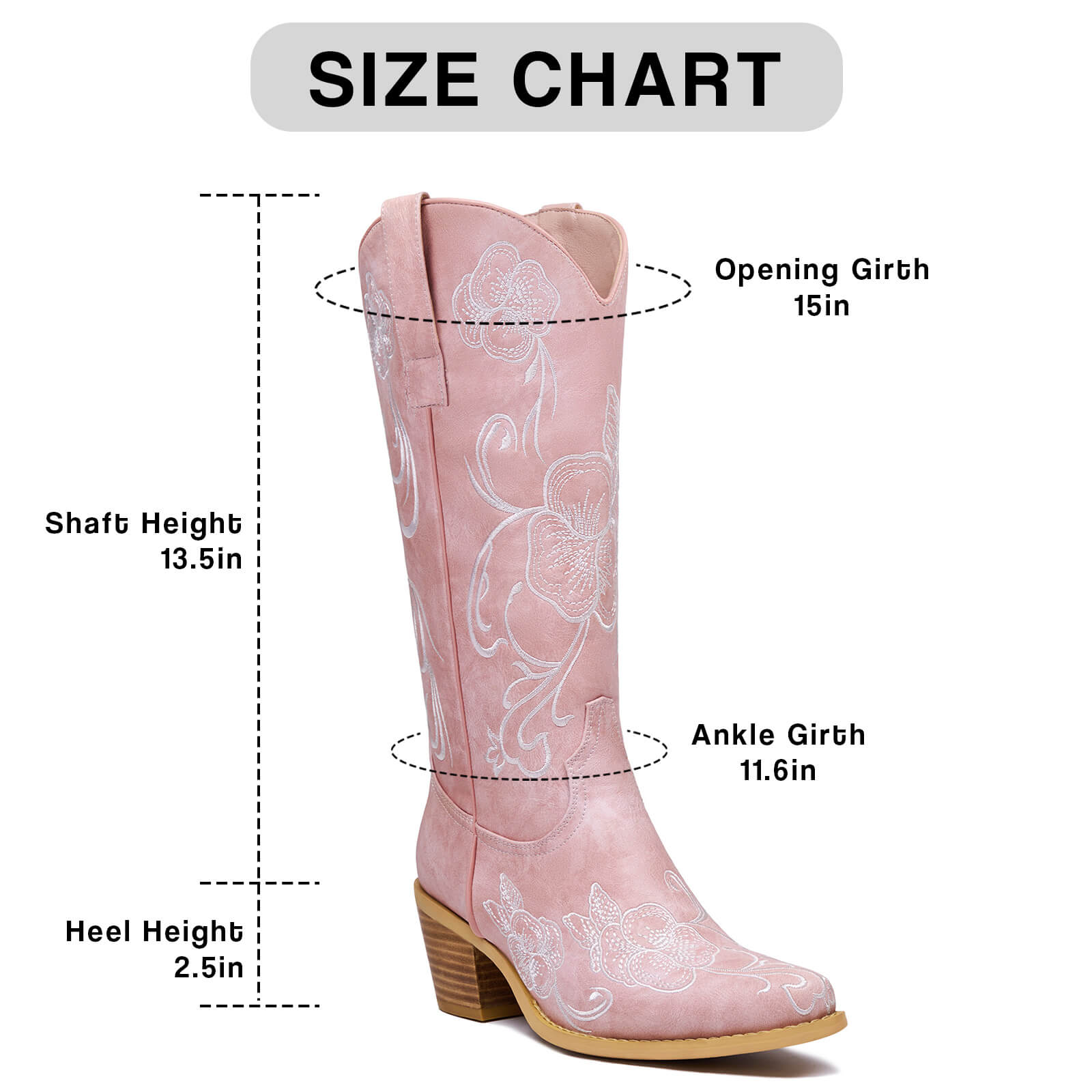 Floral Embroidered Cowboy Boots for Women