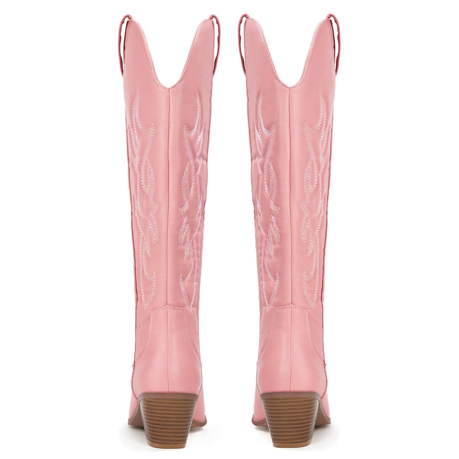 Western Embroidery Pointed Toes Knee High Cowboy Boots