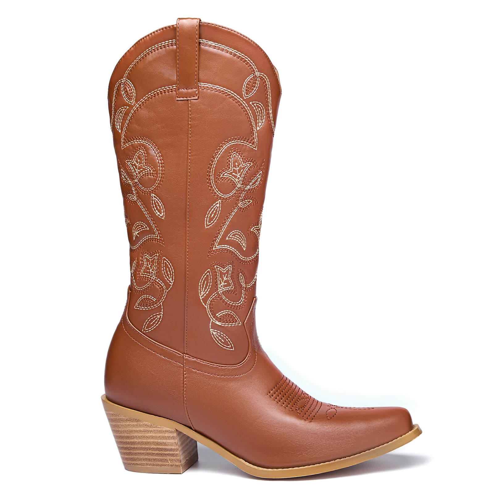 Western Cowboy Mid Wide Calf Boots