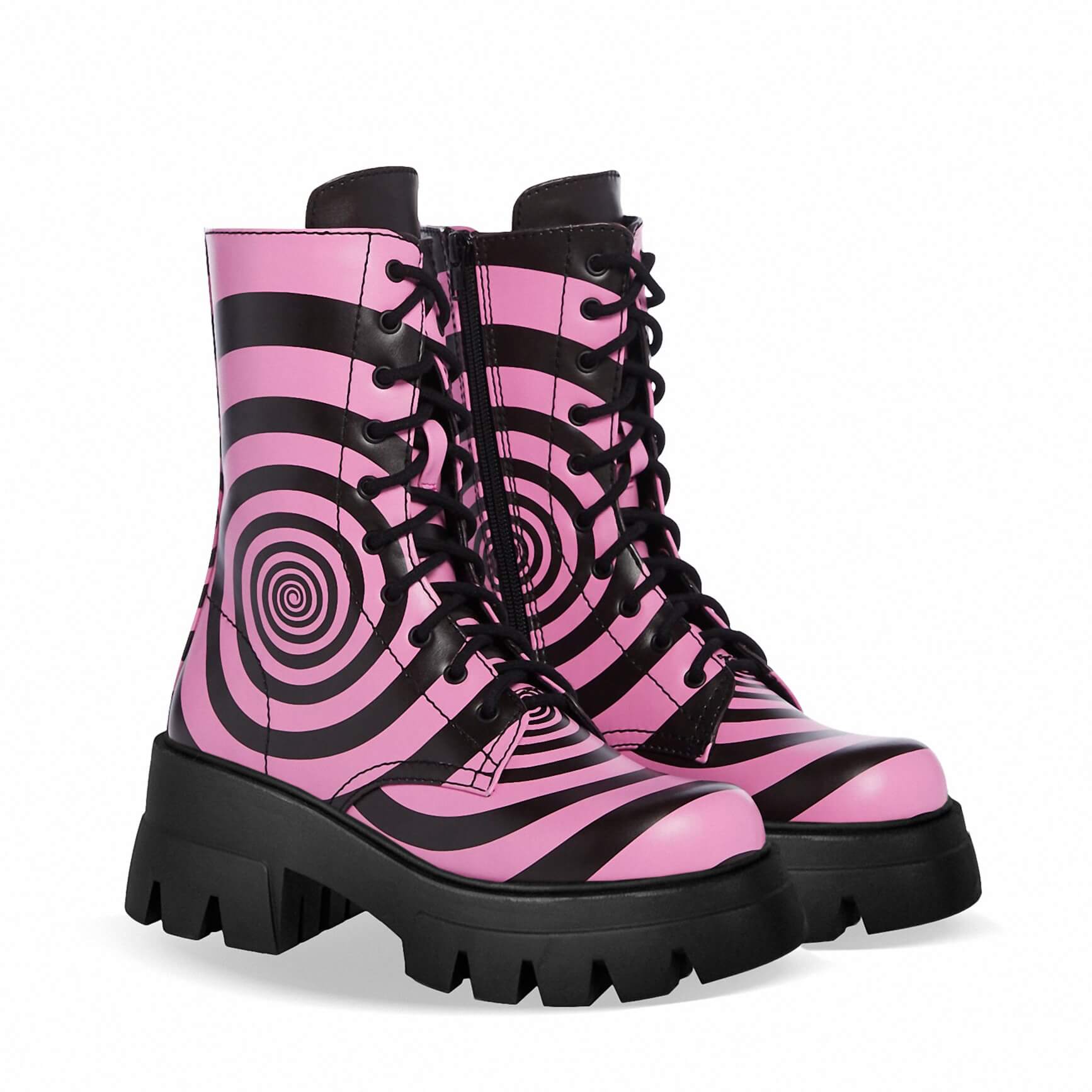 Women's Zebra Platform Combat Boot