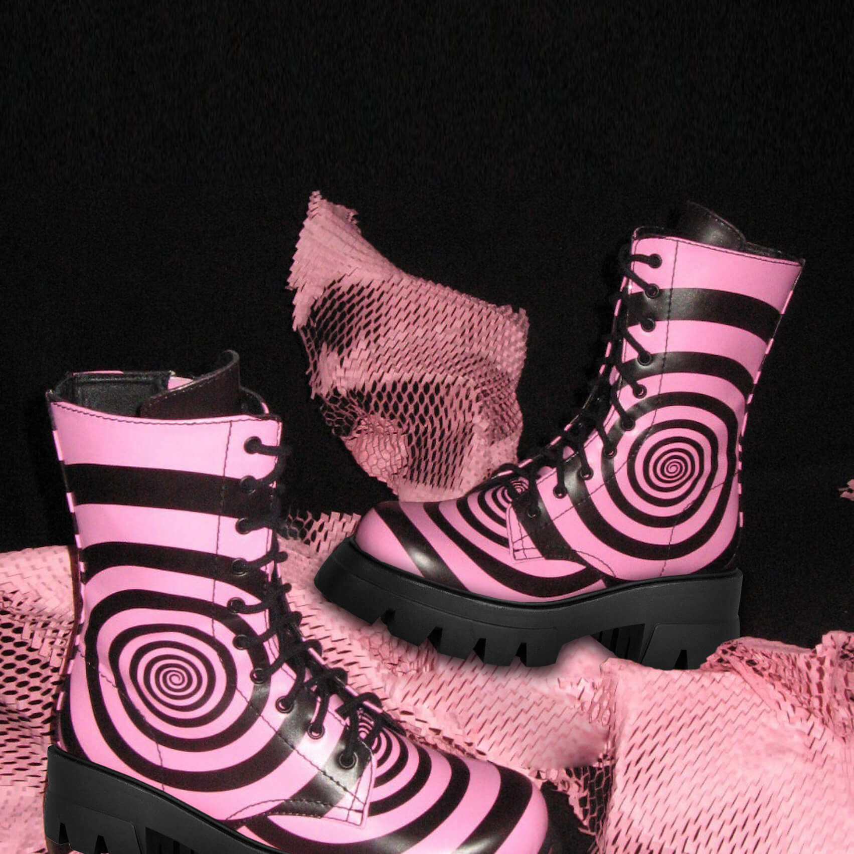 Women's Zebra Platform Combat Boot