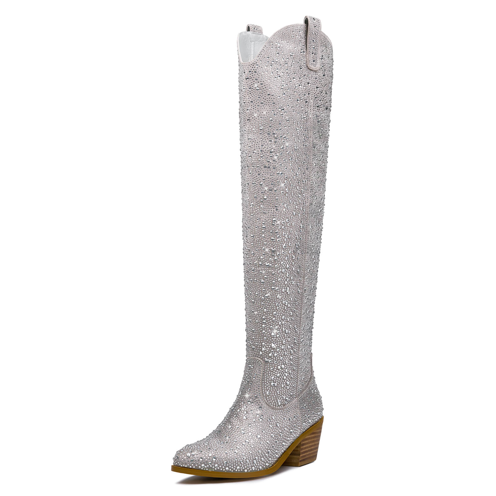 Women's Rhinestone Knee High Cowboy Boots