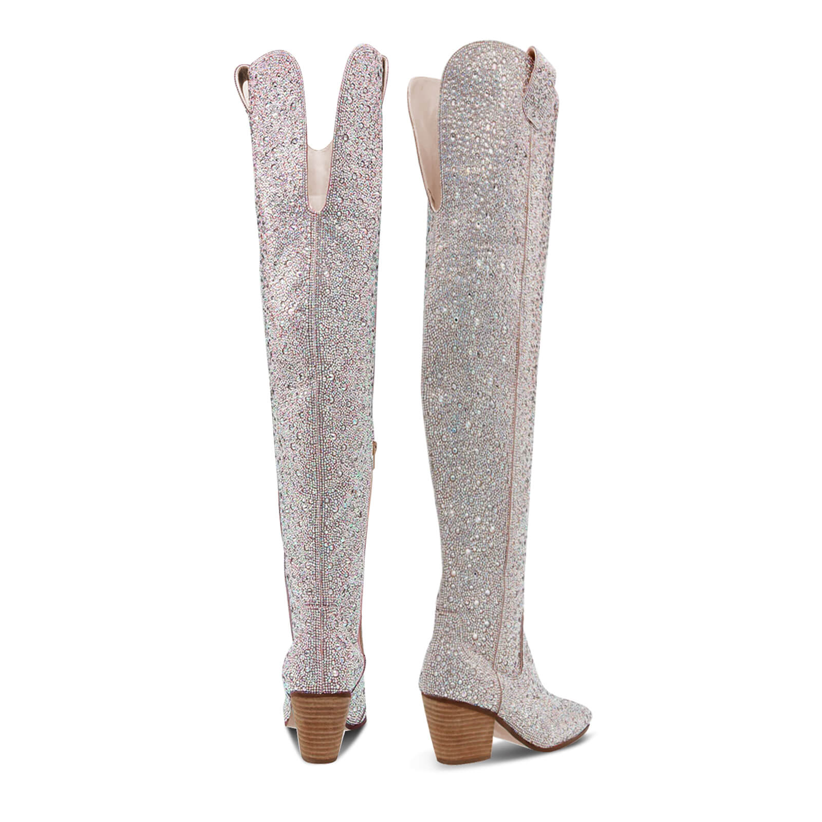 Women's Rhinestone Knee High Cowboy Boots