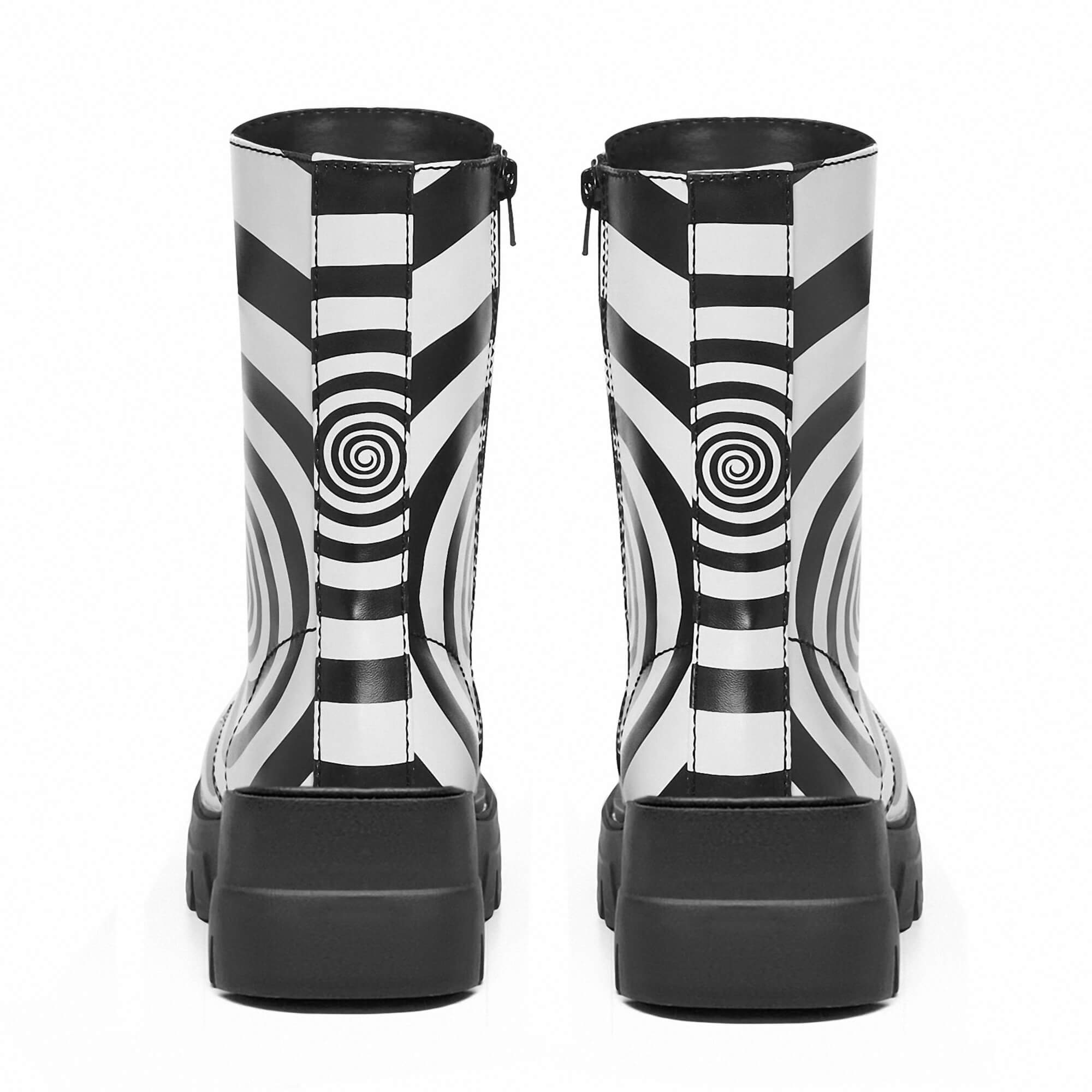 Women's Zebra Platform Combat Boot