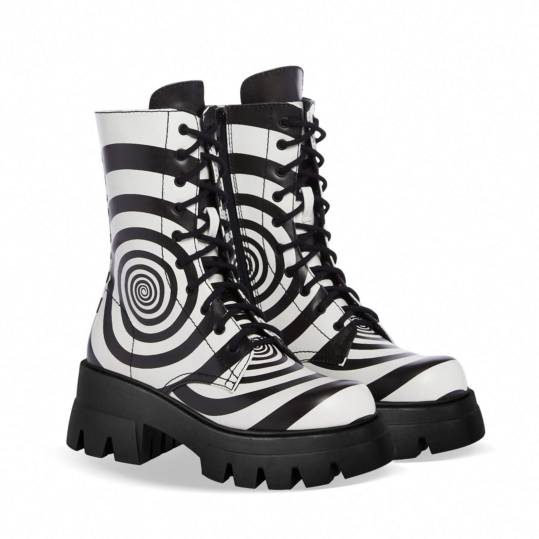 Women's Zebra Platform Combat Boot